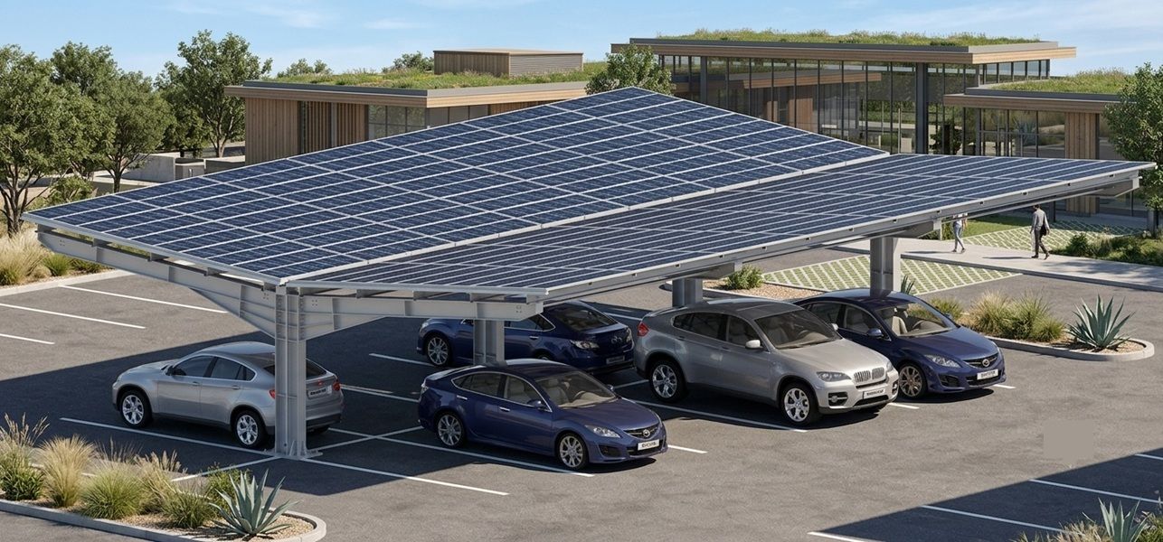 Commercial Solar Carport Mounting System Structure