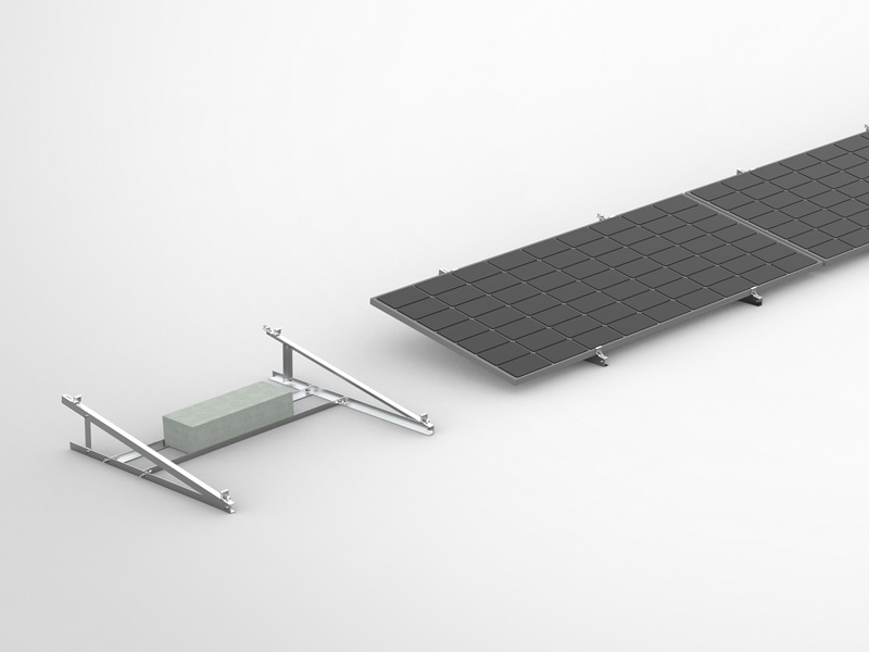 Sistema de montaje solar para techos planos con soporte lastrado y sin perforaciones