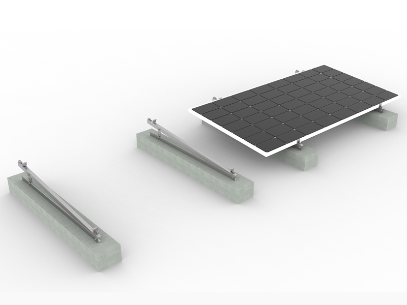 Sistema de montaje solar para techos planos con soporte triangular