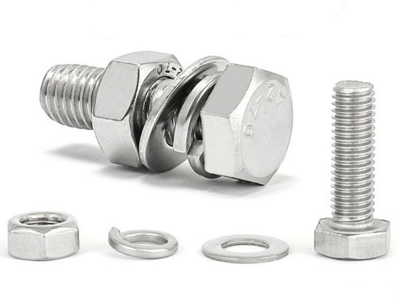 Kit de tornillos hexagonales de acero inoxidable con tuerca y arandela A2-70 A4-70