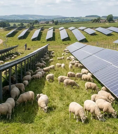 Por qué el pastoreo de ovejas en granjas solares es beneficioso tanto para la agricultura como para la energía.